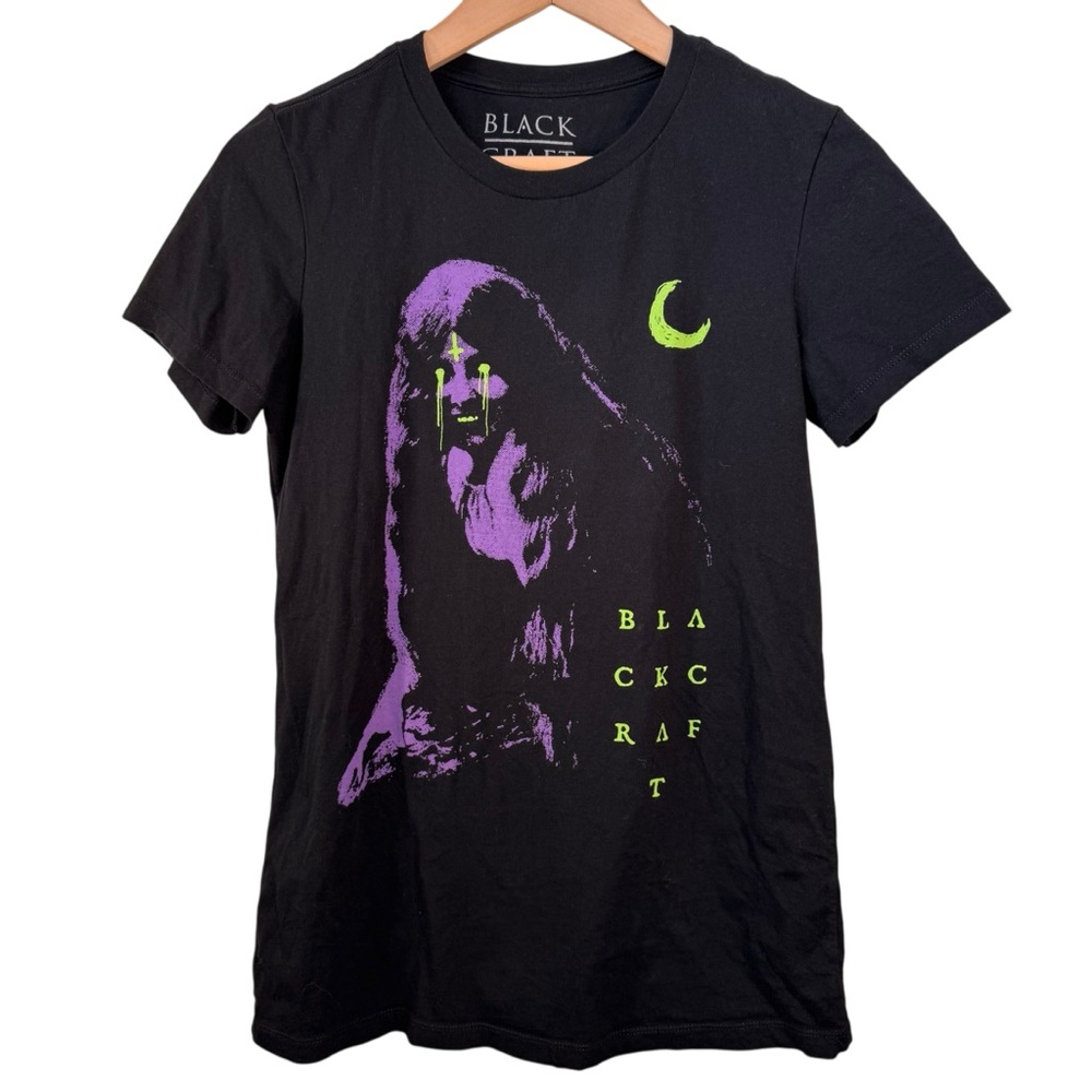 BlackCraft Cult Moon Eyes Graphic Short Sleeve T-Shirt Small Crew Neck Cotton